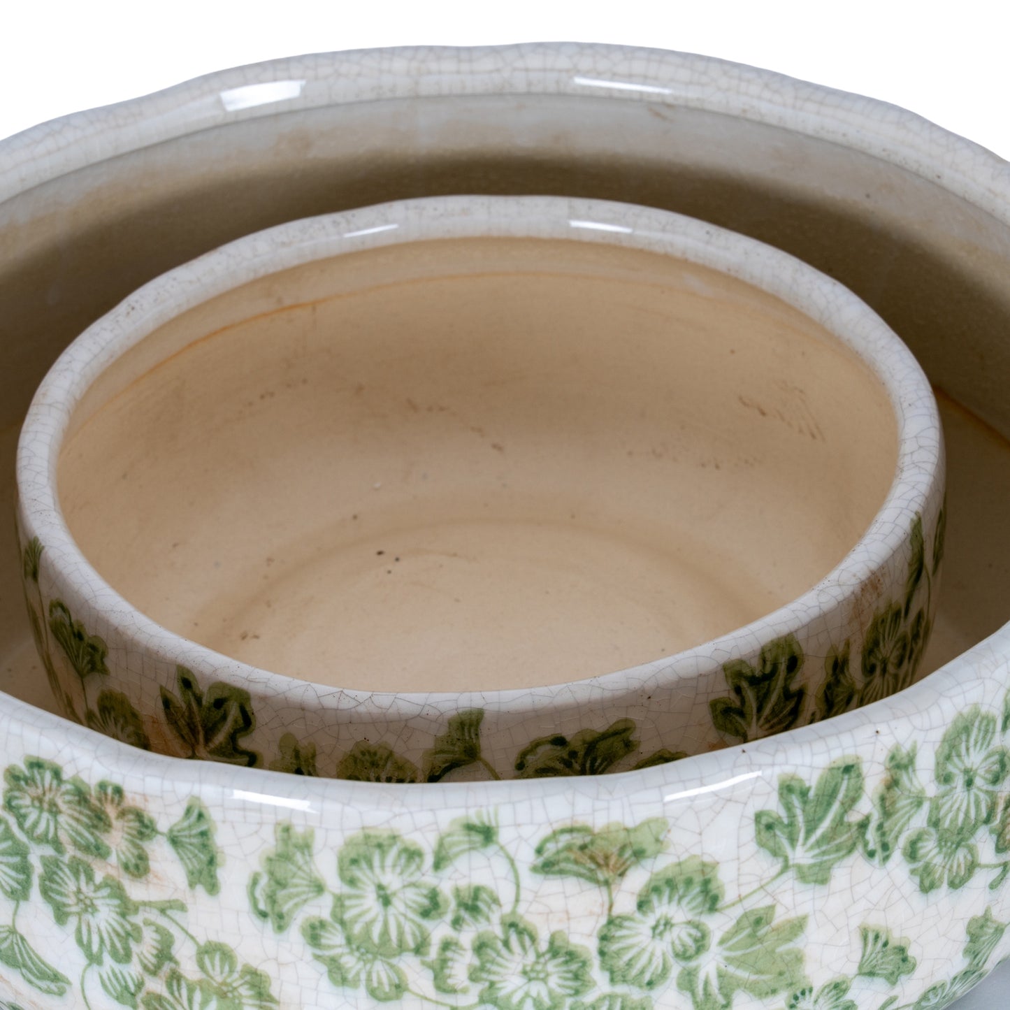 Small Green Clover Ceramic Bowl Pot