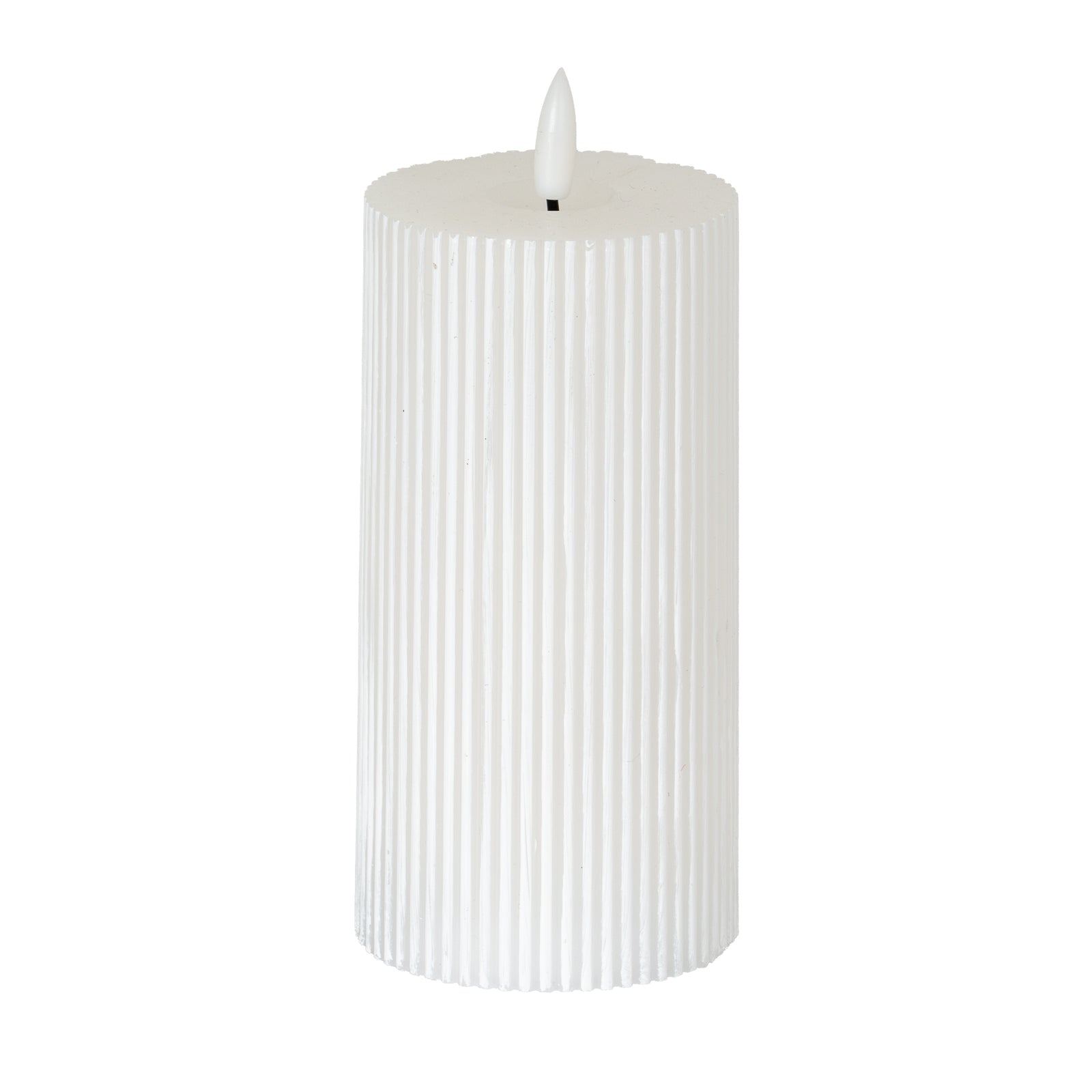 Luxe Collection Natural Glow 3x6 Textured Ribbed LED Candle