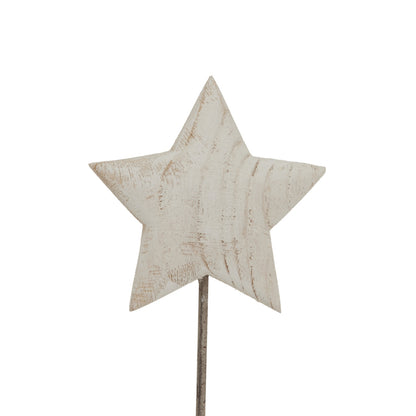 Whitewashed Rustic Star On Stand