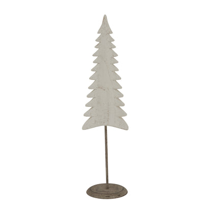 Whitewashed Tall Tree On Stand