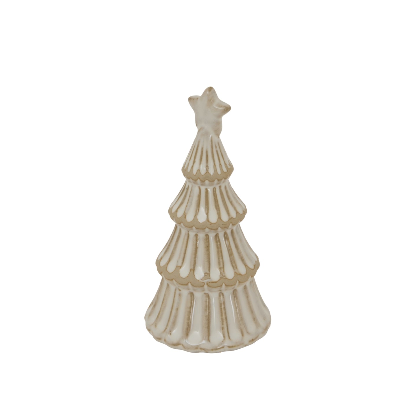 Alora Ceramic Snowy Layered Tree With Star