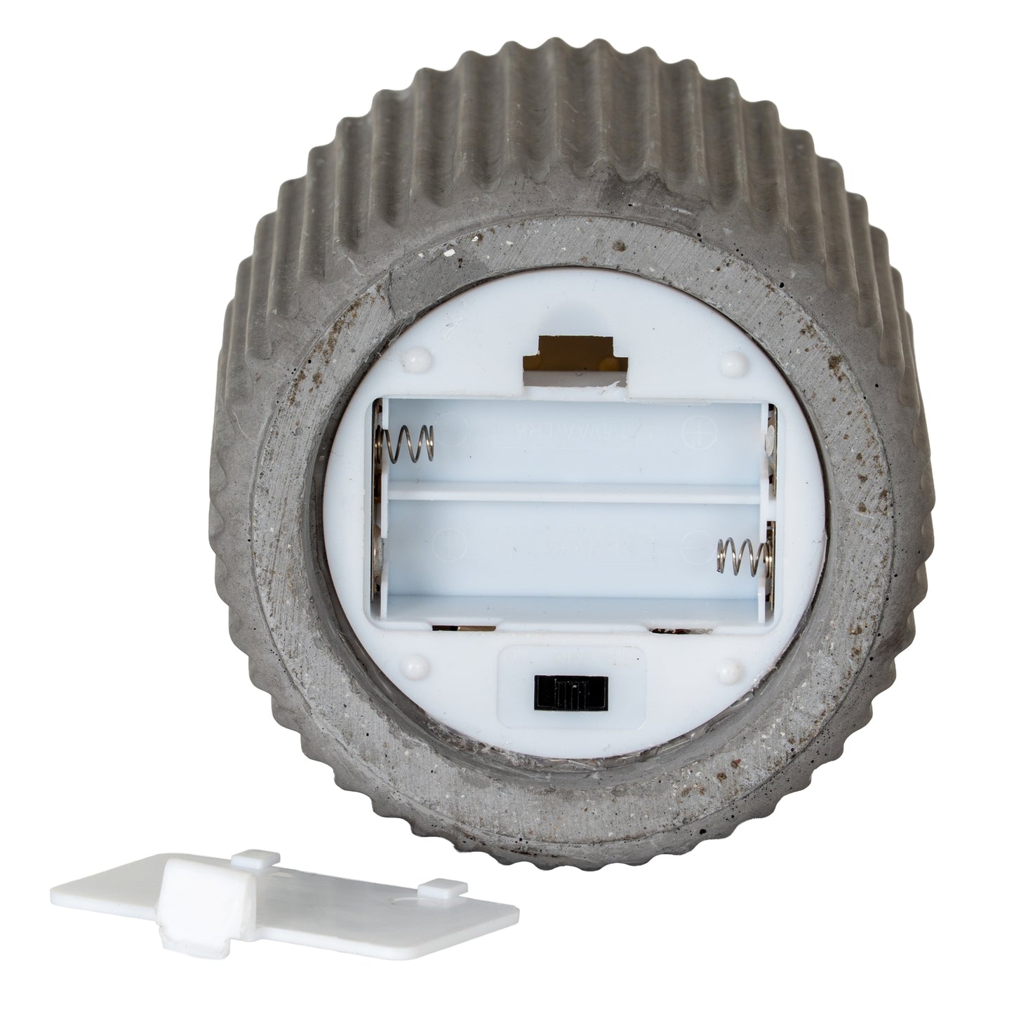 Luxe Collection Natural Glow Grey Ribbed Medium Led Candle