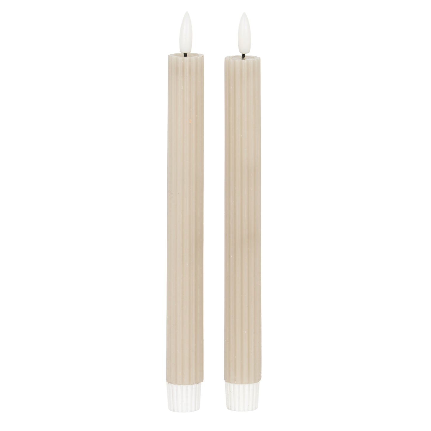 Luxe Collection Natural Glow Taupe  Ribbed Taper Candles