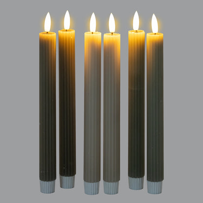 Luxe Collection Natural Glow Sage  Ribbed Taper Candles