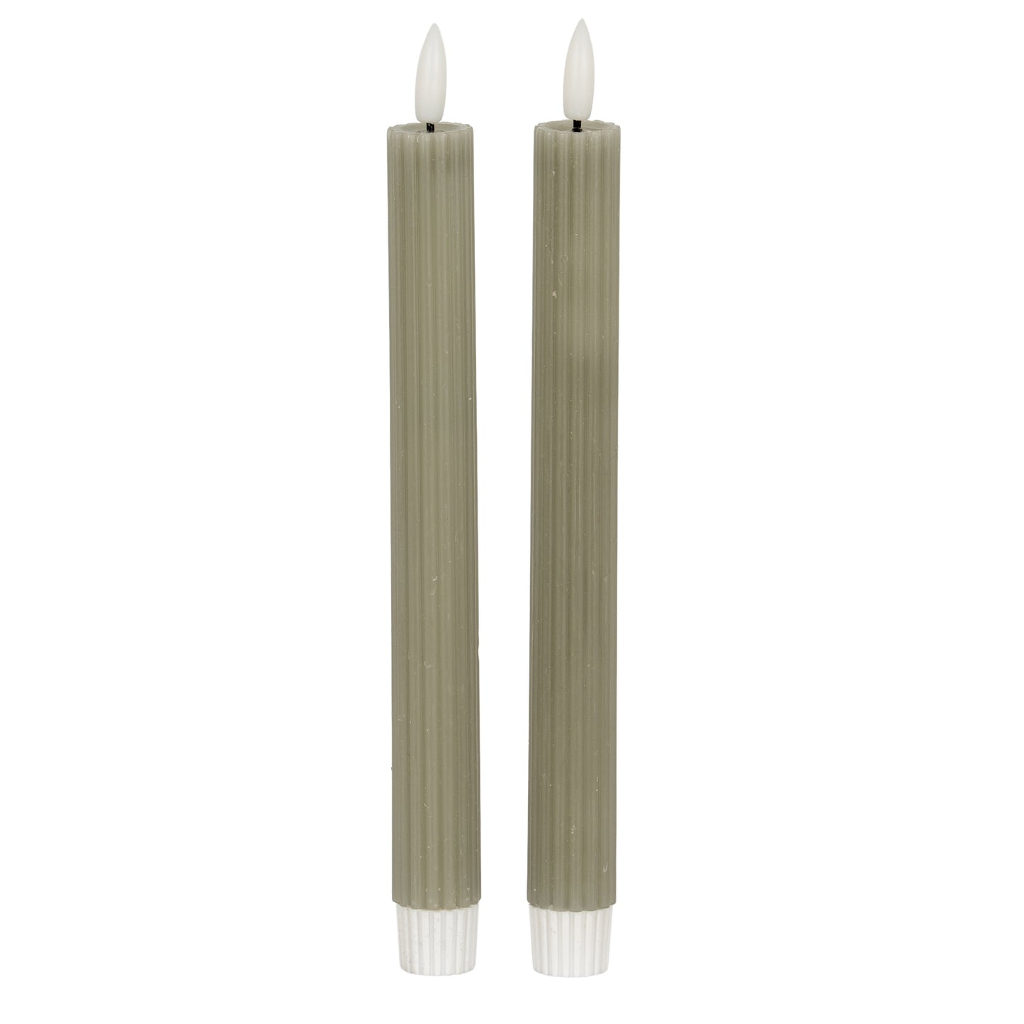 Luxe Collection Natural Glow Sage  Ribbed Taper Candles