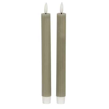 Luxe Collection Natural Glow Sage  Ribbed Taper Candles