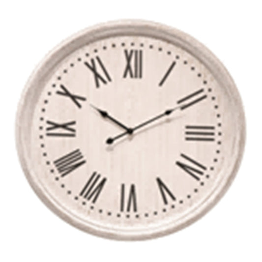 White Wash Clock With Black Numerals