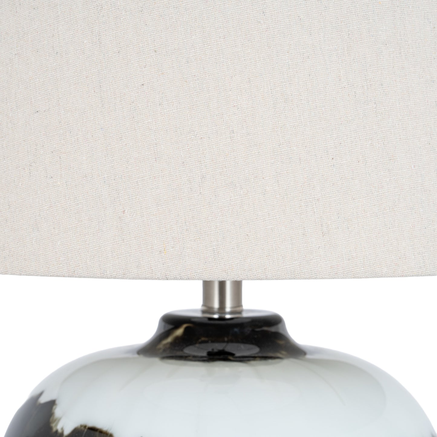 Midnight Shadows Squat Table Lamp With Linen Shade