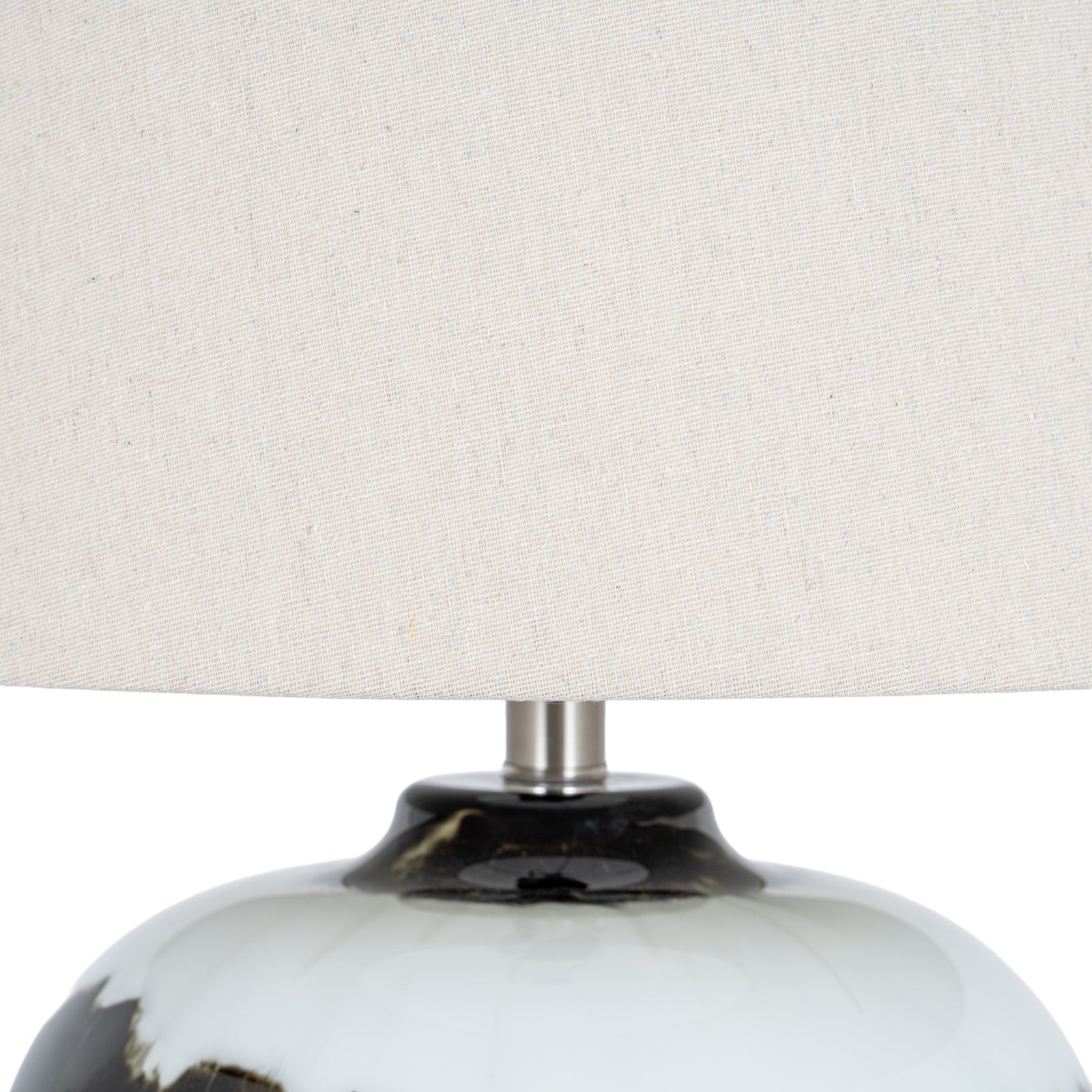 Midnight Shadows Squat Table Lamp With Linen Shade