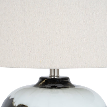 Midnight Shadows Squat Table Lamp With Linen Shade