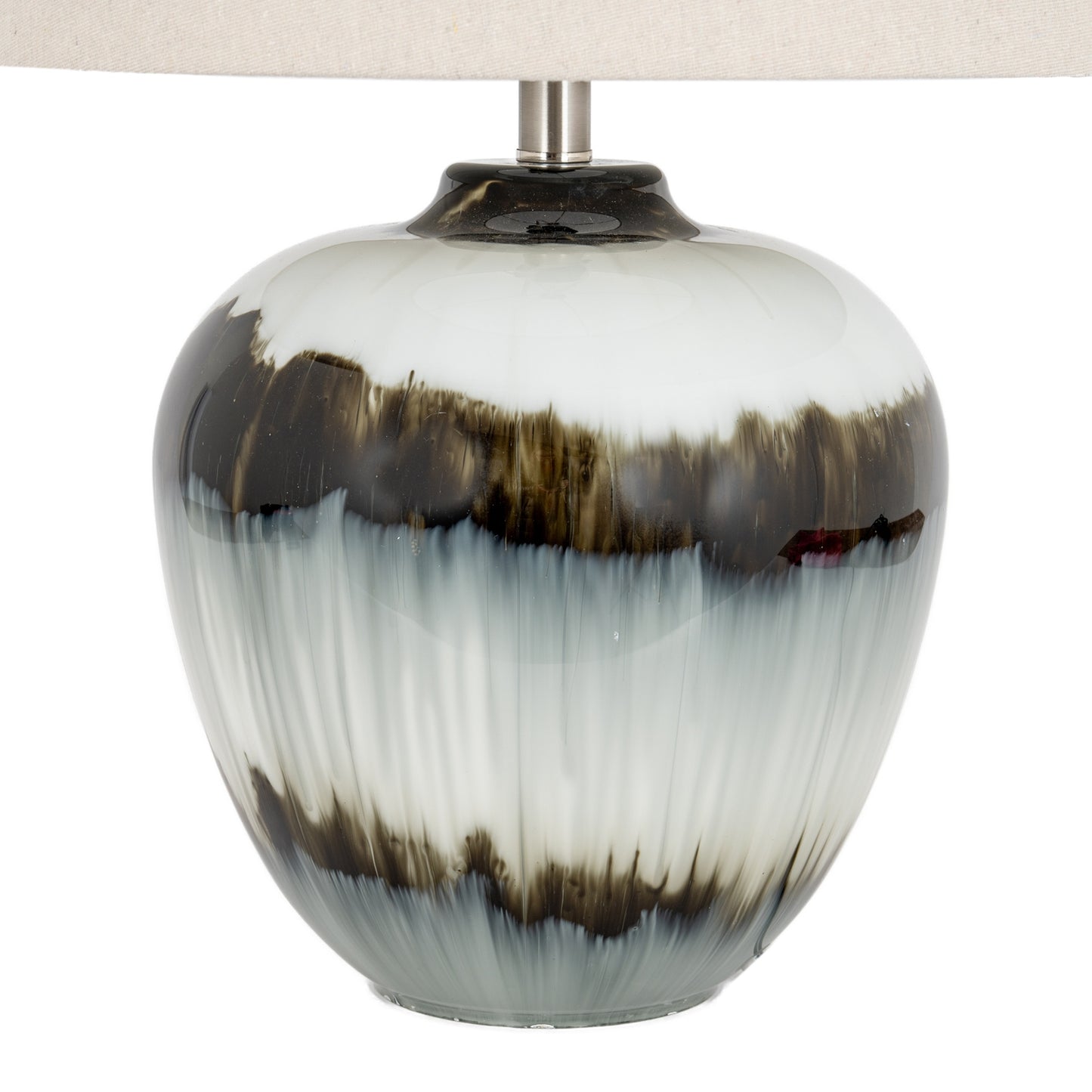 Midnight Shadows Squat Table Lamp With Linen Shade