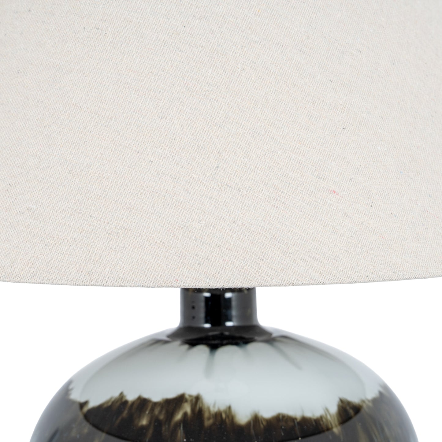 Midnight Shadows Squat Table Lamp With Linen Shade