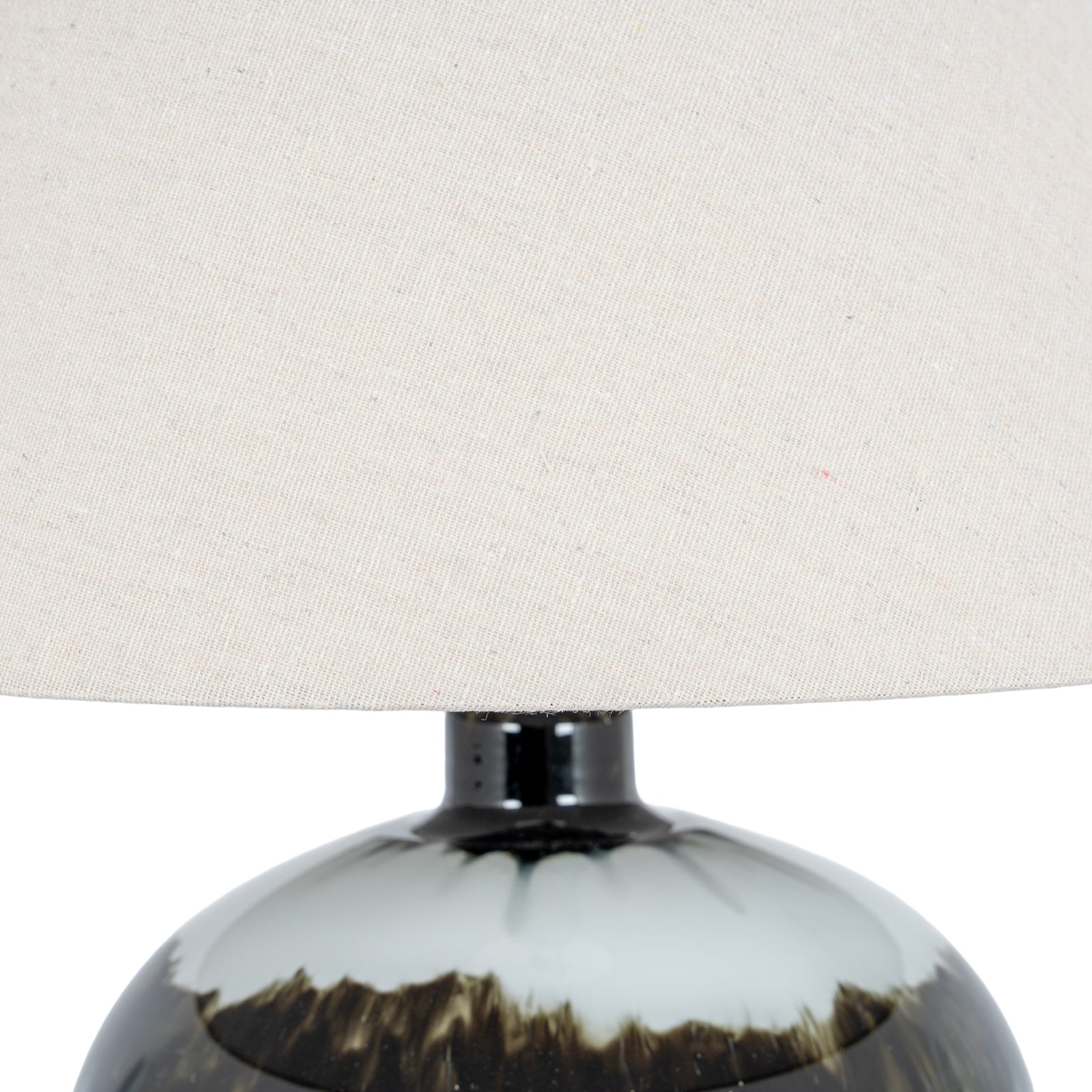Midnight Shadows Squat Table Lamp With Linen Shade