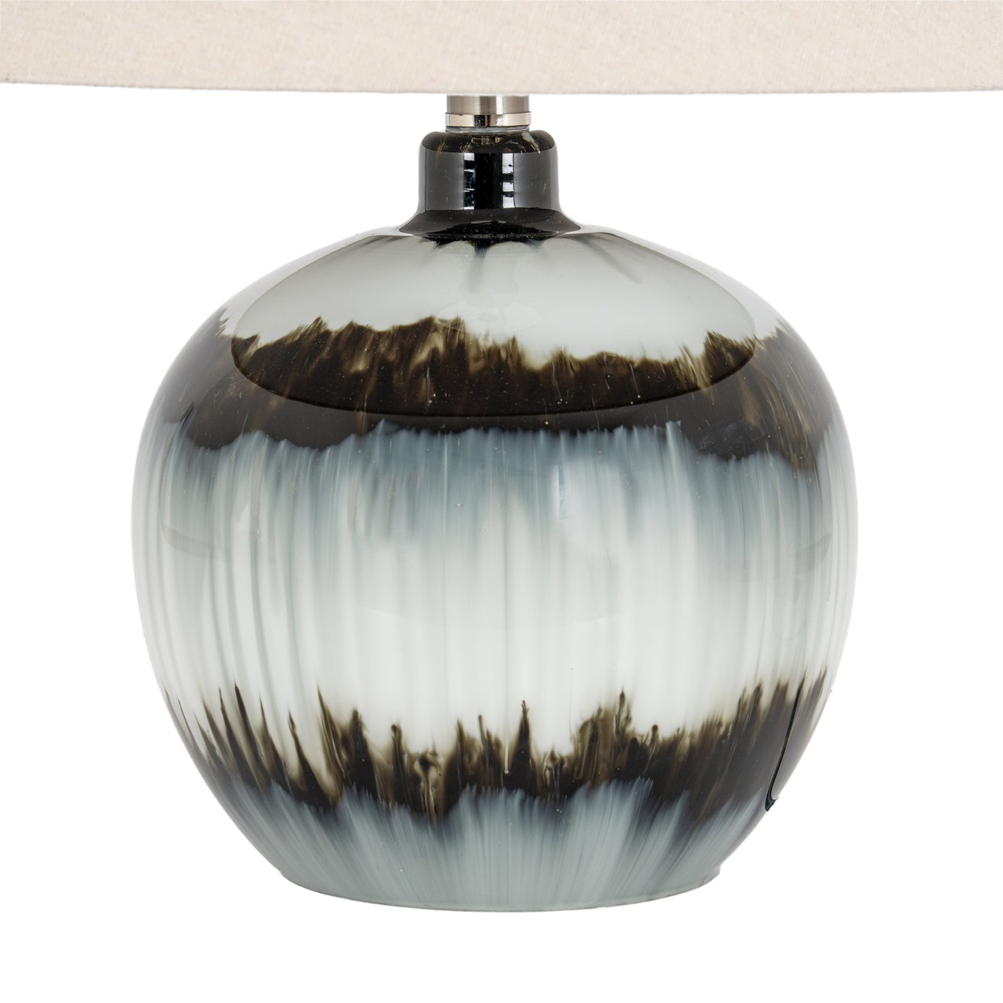 Midnight Shadows Squat Table Lamp With Linen Shade