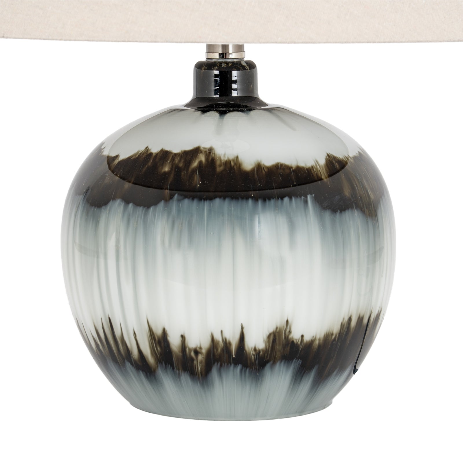 Midnight Shadows Squat Table Lamp With Linen Shade