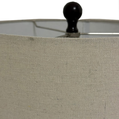 Sepia Shadows Squat Table Lamp With Linen Shade