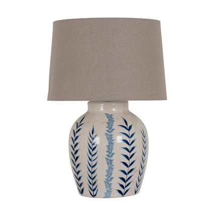 Blue Flora Ceramic Pot Lamp