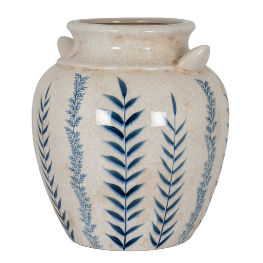 Blue Flora Amphora Vase