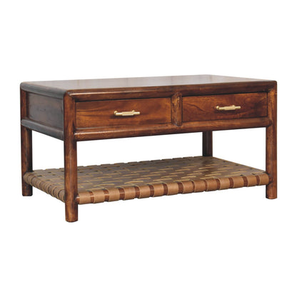 Regency Woven Coffee Table with 4 drawers
