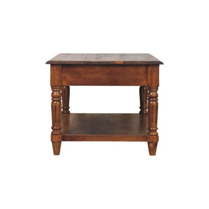 Turned Legs Chestnut 2 Drawer Coffee Table
